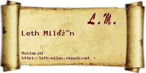Leth Milán névjegykártya